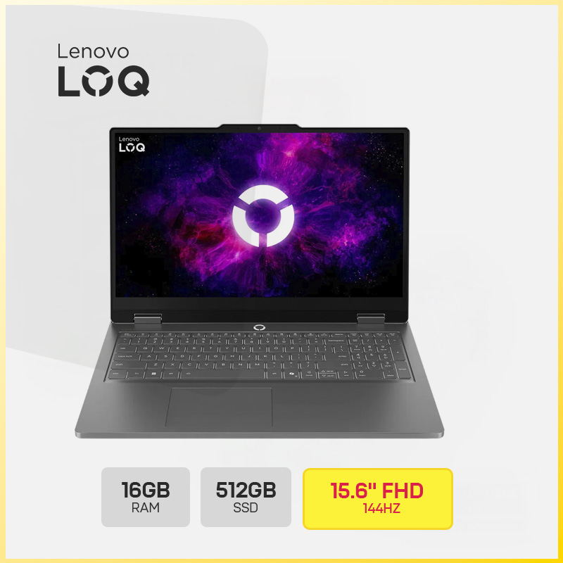 LENOVO LOQ ESSENTIAL 15IRX11 (83SC0055LM) / Intel Core i5-13450HX / 16GB DDR5 4800 MHZ / 512GB SSD / 15.6"FHD -144HZ / TECLADO LATINOAMERICANO RETROILUMINADO / FREE DOS / NVIDIA GEFORCE RTX5050 8GB / BATERIA 4CELL / COLOR LUNA GREY