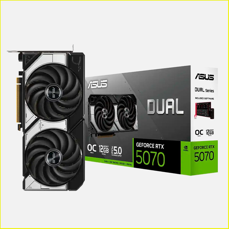 TARJETA DE VIDEO ASUS GEFORCE RTX 5070 DUAL 12GB GDDR7 