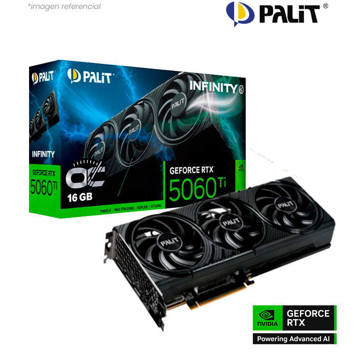 TARJETA DE VIDEO NVIDIA RTX 5060TI 16GB GDDR7 INFINITY 128BITS 