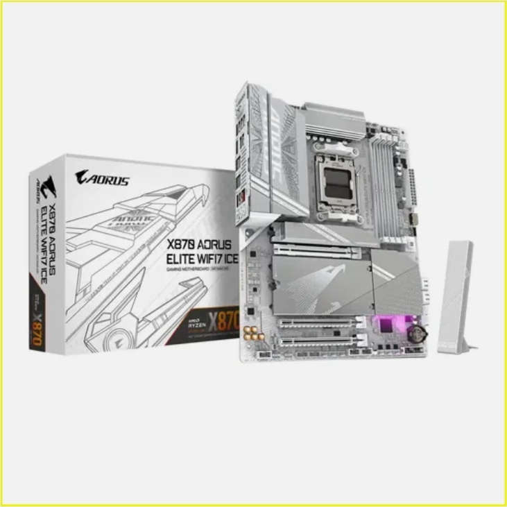 PLACA MADRE GIGABYTE X870M A ELITE ICE WF7  CHIPSET AMD X870 SOCKET AM5,DDR5 WI-FI 7 BLUETOOTH