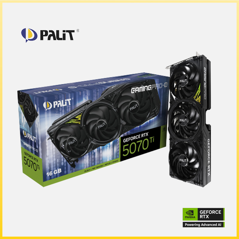 TARJETA DE VIDEO PALIT GEFORCE RTX 5070 TI GAMINGPRO-S 16GB GDDR7