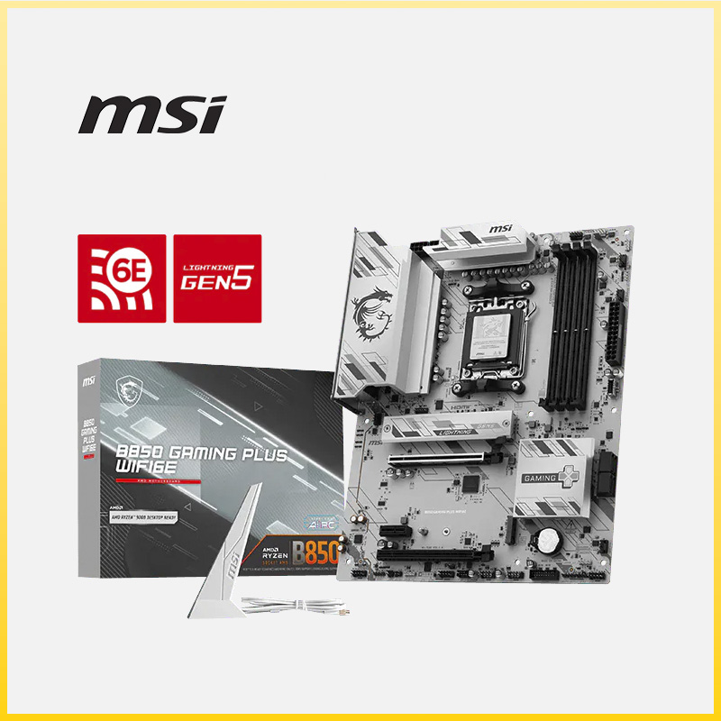 PLACA MADRE B850 MSI GAMING PLUS WIFI6E AM5 WHITE ATX
